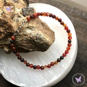 Natural Orange Sardonyx Beaded Bracelet